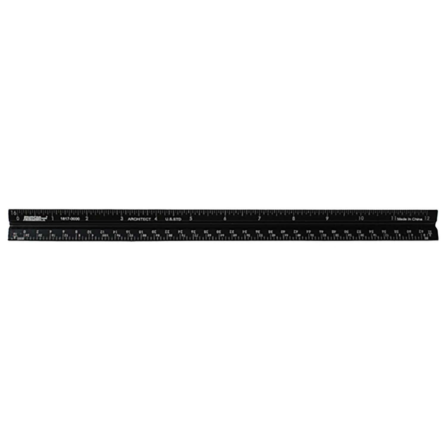 12 In. Aluminum Architect's Straight Edge Ruler With Laser Etched Graduations
