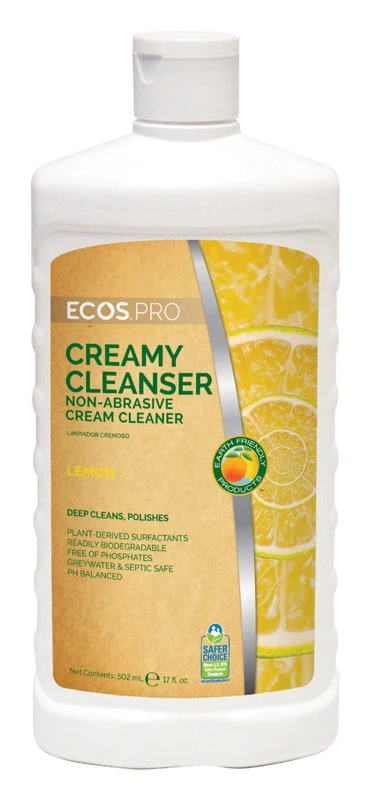 Ecos Pro Lemon Scent Creamy Cleanser Liquid 17 Oz - Non-abrasive, Eco-friendly