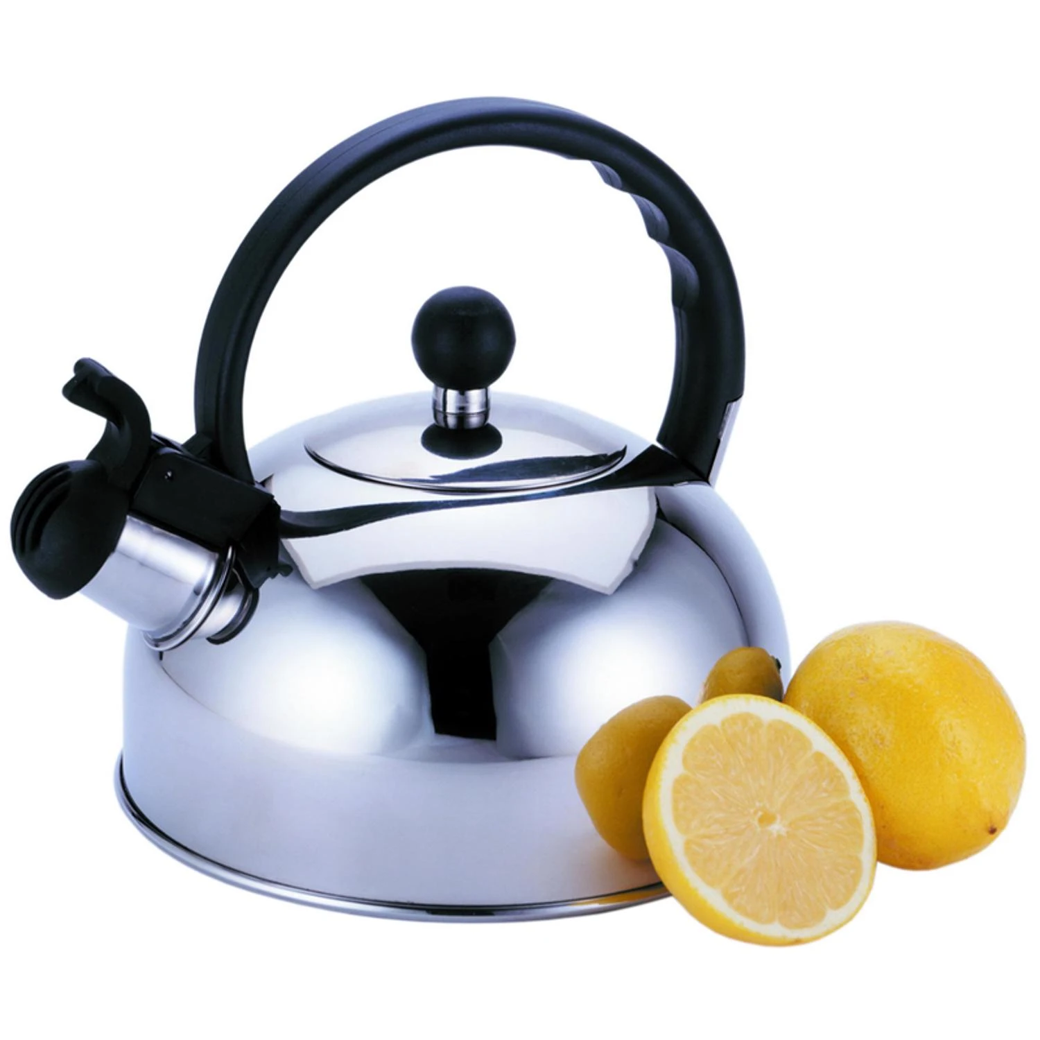 Silver Stainless Steel 2.5 Quart Whistling Tea Kettle Model Ptk-6525