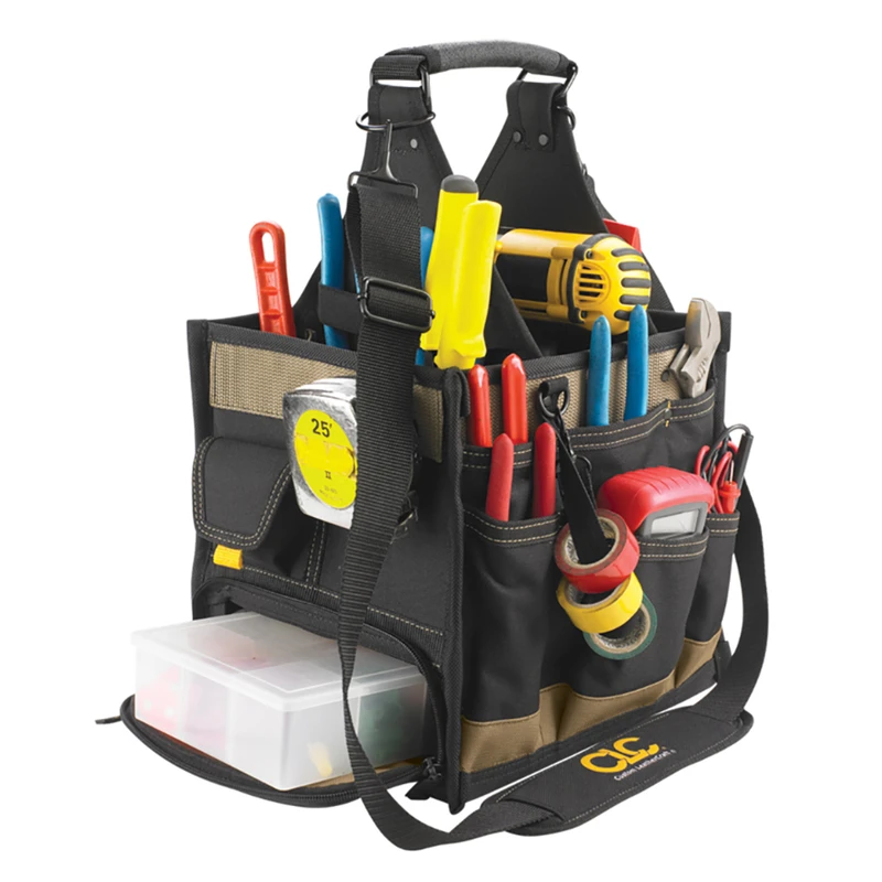 1528 23-pocket Large Electrical And Maintenance Tool Carrier, Black/tan