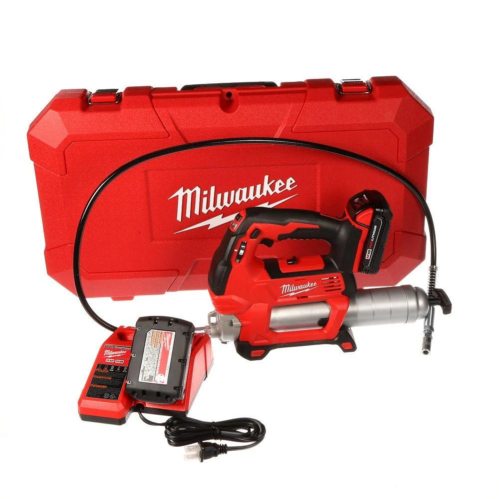 M18 18-volt Lithium-ion Cordless Grease Gun Kit With 2 Batteries And Charger