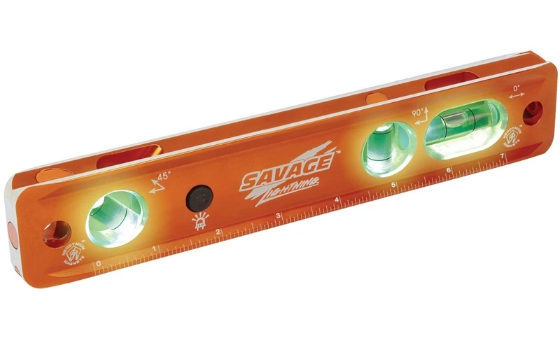 9 In. Lightning Lighted Magnetic Torpedo Level - Model Tll049m By Savage