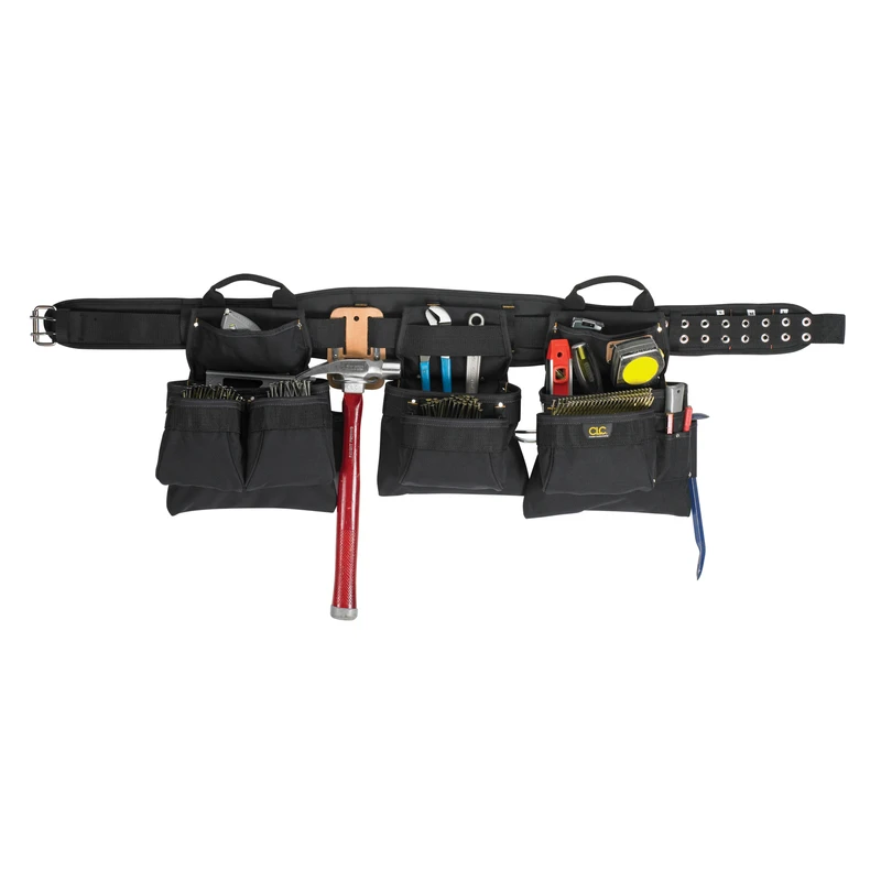Tool Works 5605 18-pocket Carpenter's Tool Belt, Adjustable 29-46 In Waist, Black