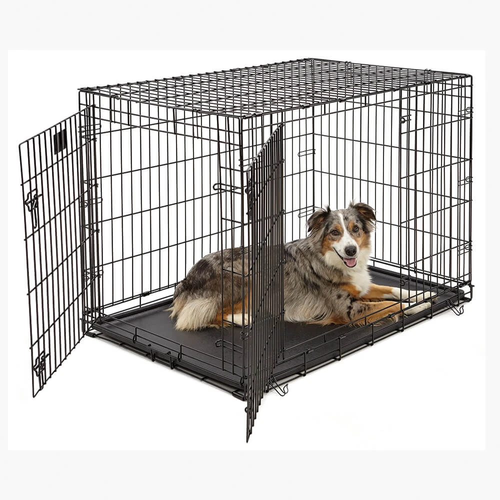 Life Stages Double Door Dog Crate, 42" L X 28" W X 31" H, X-large, Black