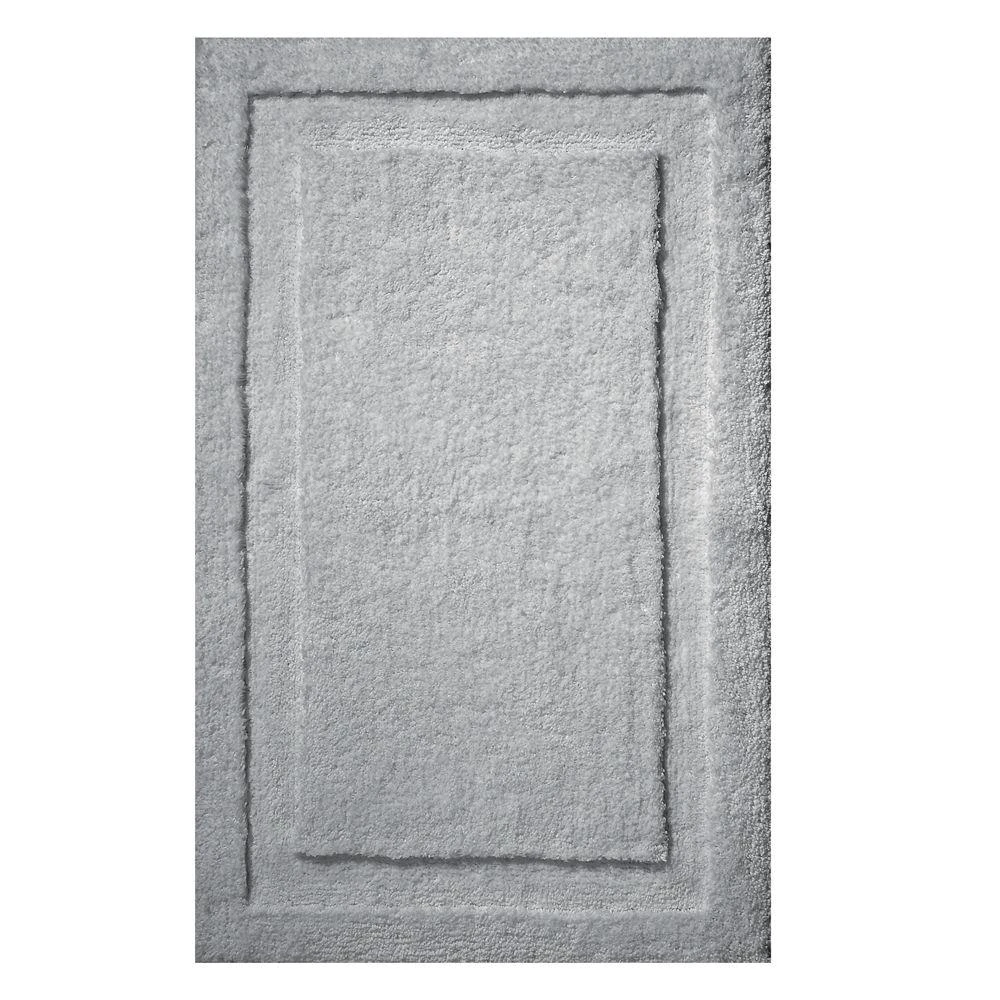 34 In. L X 21 In. W Gray Microfiber Polyester Bath Spa Rug