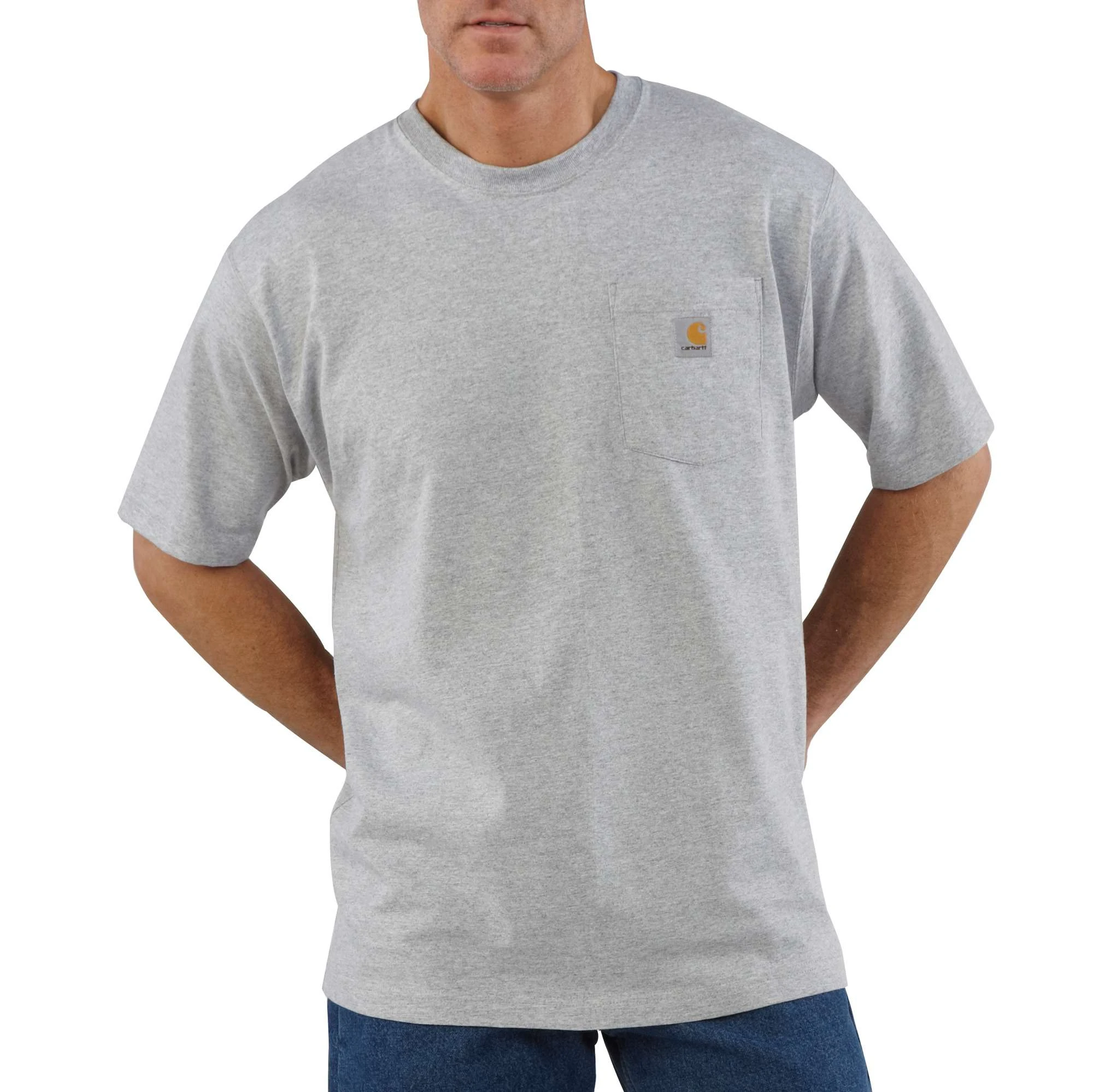 Men's Loose Fit Heavyweight Short-sleeve Pocket T-shirt, 4xl, Heather Gray