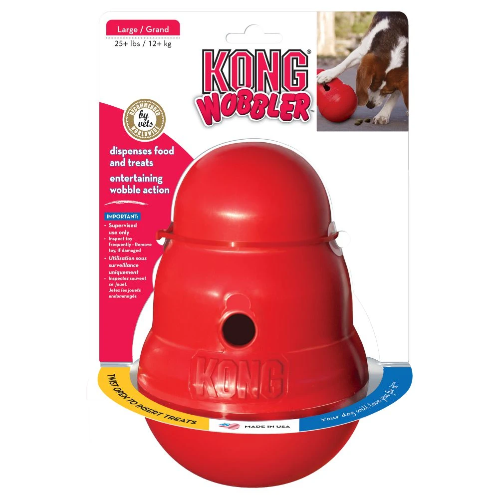 Wobbler Treat Dispensing Dog Toy, Large - Mentally Stimulating Food Dispenser
