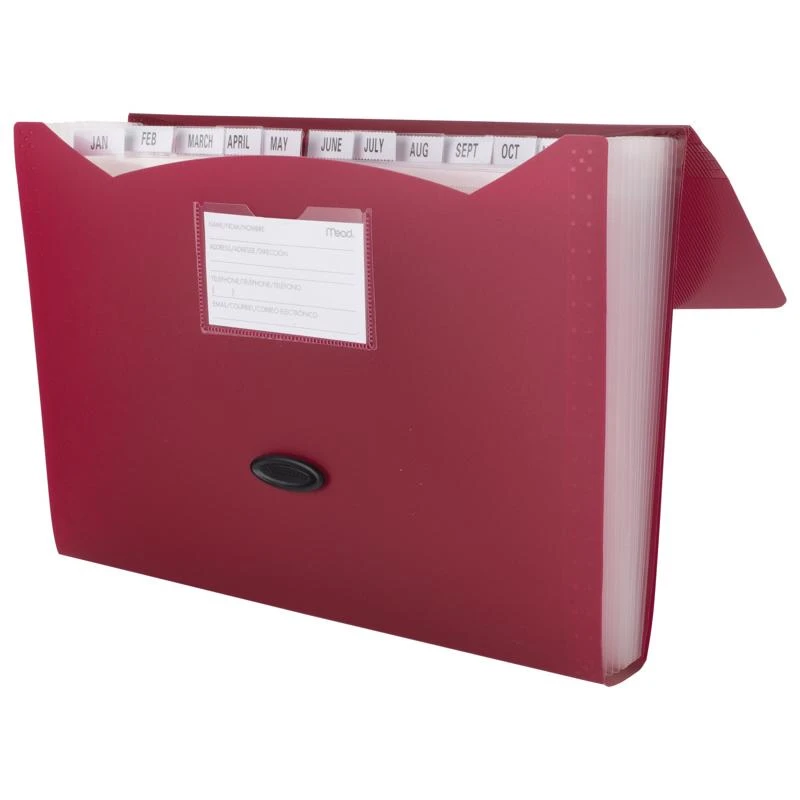 13-pocket Expanding File Organizer - Assorted Colors, 9.75 In. H X 13 In. W