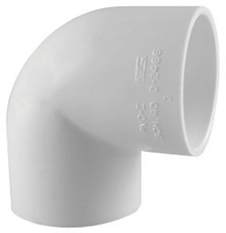 Schedule 40 PVC 90-Degree Pressure Elbow, White, 1/2 In.