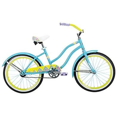 Good Vibrations 20 Inch Girls Cruiser Bike - Adjustable Seat, Steel Frame, Blue