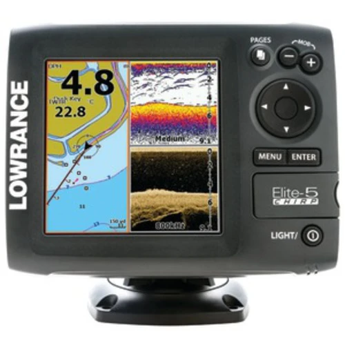 Elite-5 Chirp Fishfinder/chartplotter Base Combo With Skimmer Transducer