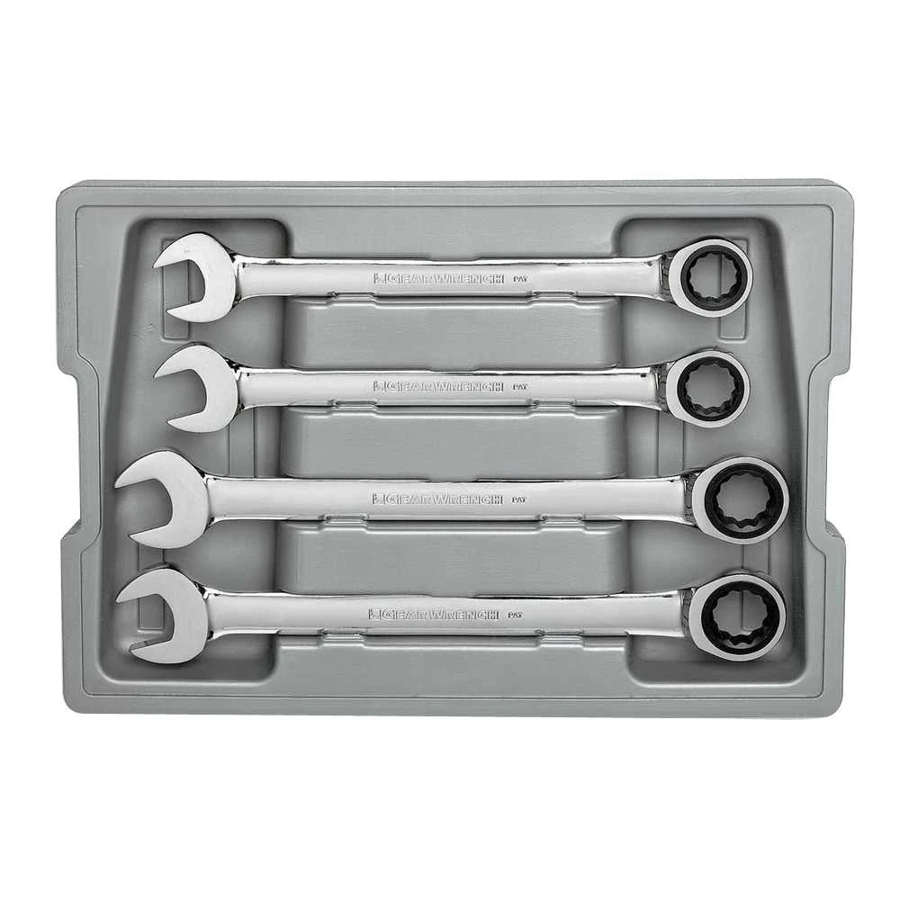 9413 Metric Combination Ratcheting Wrench Set - 4-piece Jumbo Size