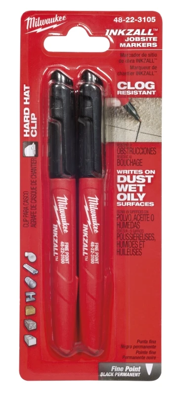 Inkzall Fine Point Black Marker (2-Pack)