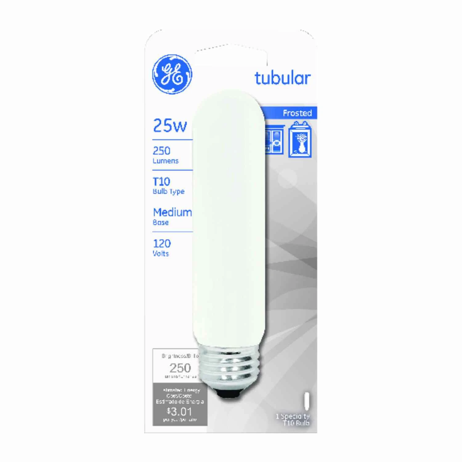 Frosted Tubular Light Bulb, 25 Watt, 5-5/8 In.