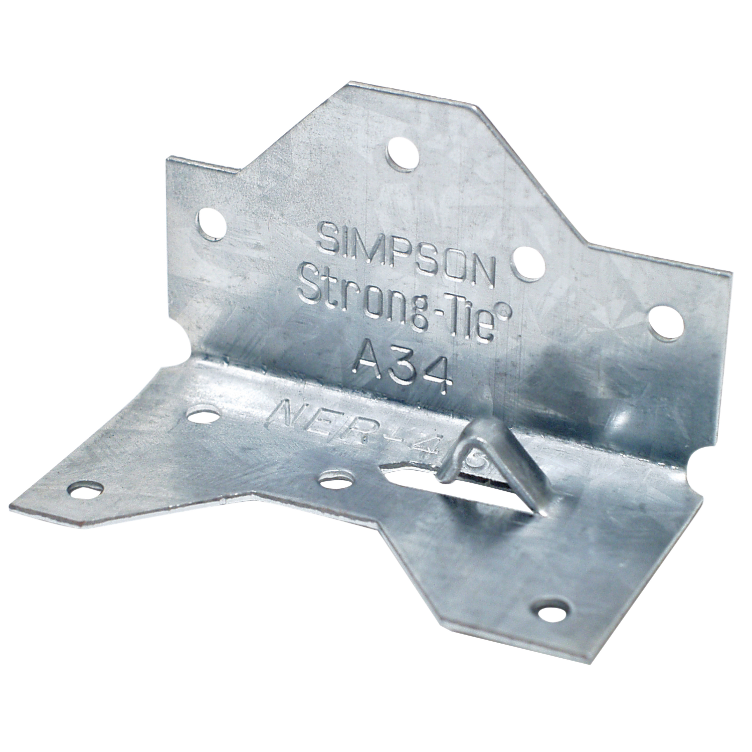 A34 Galvanized Steel 18 Gauge Framing Angle 1-7/16" W X 2-1/2" H