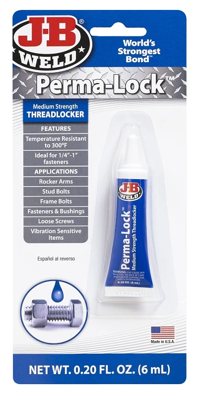 Perma-Lock Blue Threadlocker Adhesive, 6 Milliliter Bottle