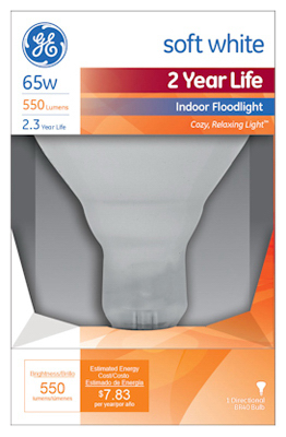 Reflector Flood Light Bulb, Indoor, R40, 65-Watts