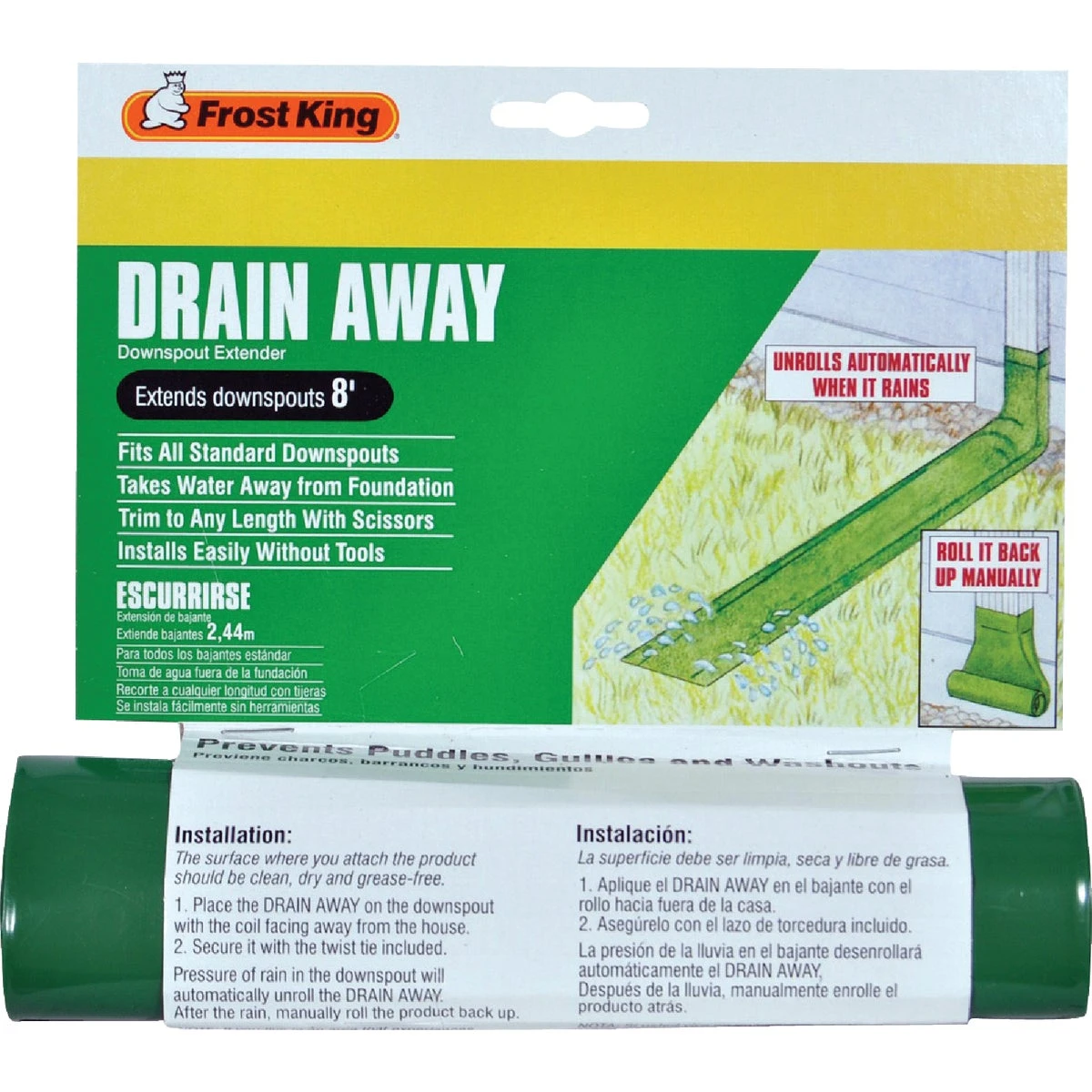 De200 8 Ft. Green Vinyl Downspout Extender For K-style Gutters