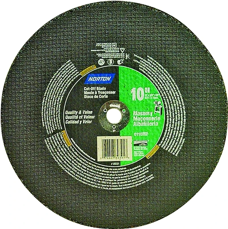 07660789391 10 In. Cut-off Wheel, 3/32 In. Thick, 5/8 In. Arbor, 24 Grit