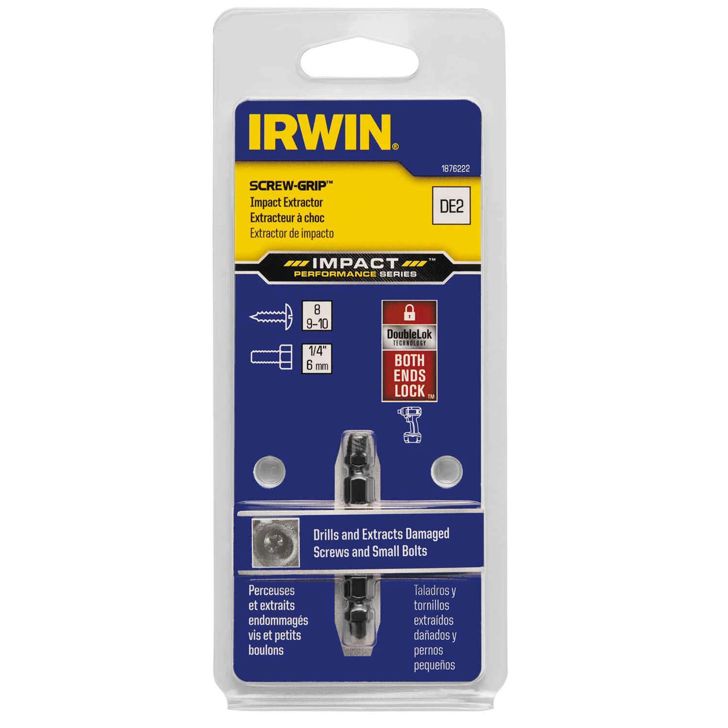 Impact Screw-grip 1876222 Double-ended Screw Extractor, M2 High Speed Steel