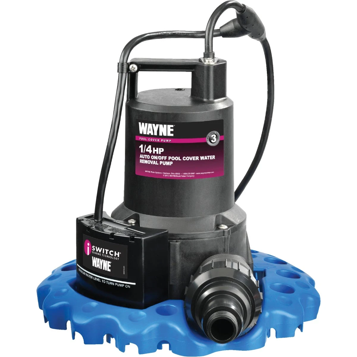 1/4 Hp 3000 Gph Thermoplastic Auto On/off Pool Cover Pump Wapc250