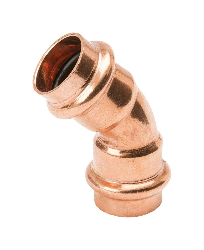 1/2 In. Press by Press Copper Pipe Elbow, 45 Degrees