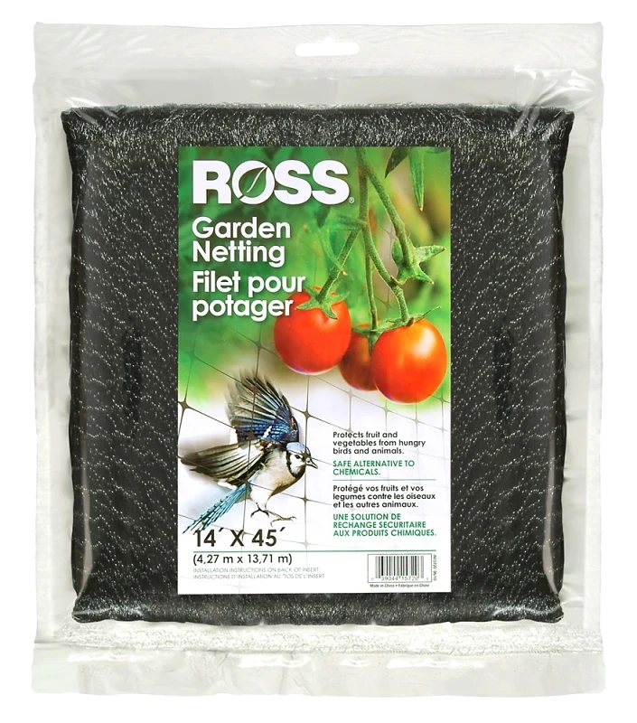 Garden Netting, 3/4-In. Diamond/Black Mesh, 14 x 45-Ft.