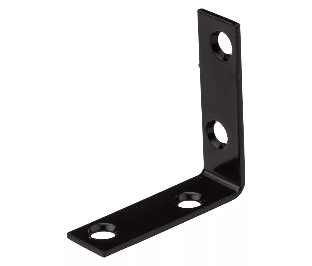 2 X 5/8 Corner Brace, Black Steel, Model N266-481