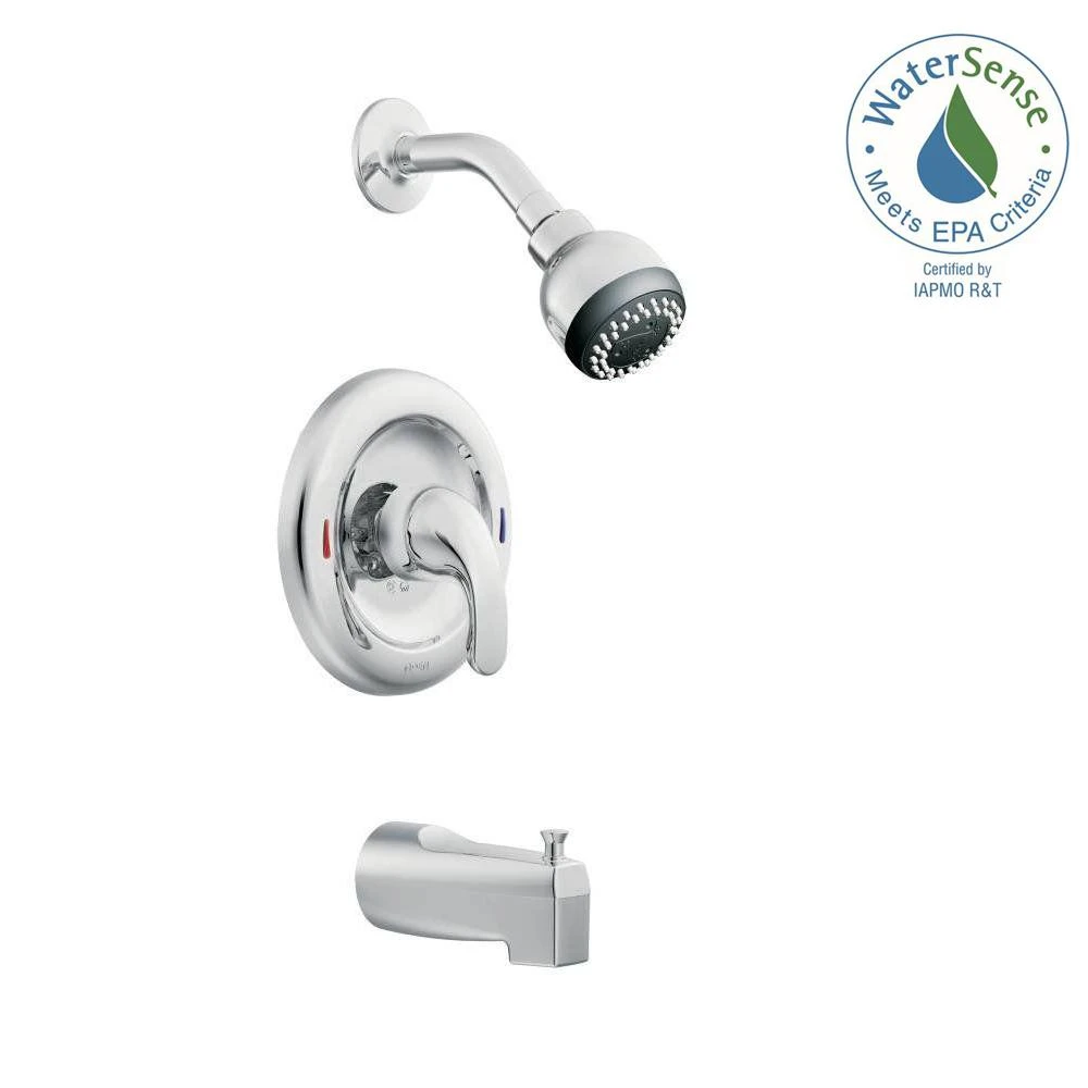 Adler Single-handle 1-spray Tub And Shower Faucet With Valve In Chrome