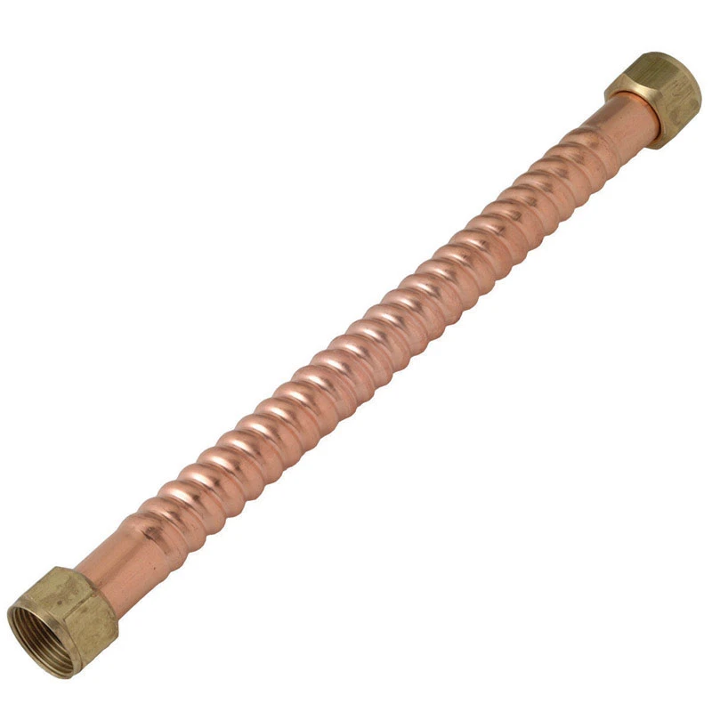 Water Heater Connector, Corrugated Copper, 3/4 FIP x 12 In.