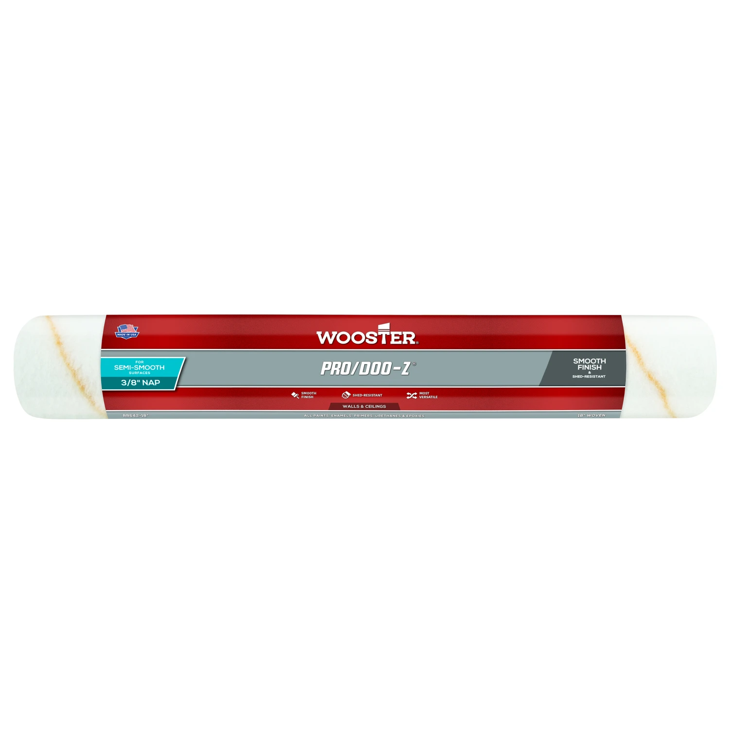 Wooster Pro/Doo-Z Woven Fabric 18 in. W X 3/8 in. Paint Roller Cover 1 pk