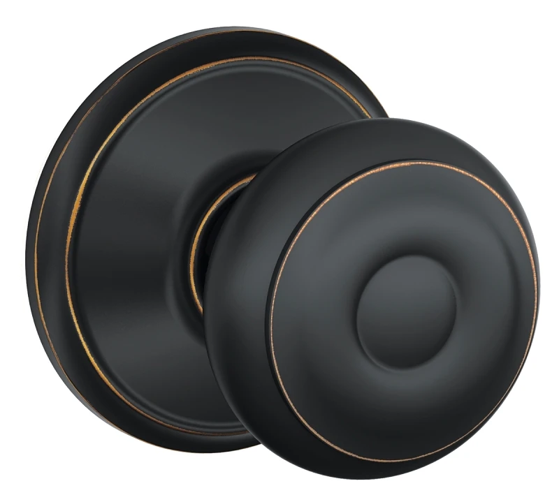 Georgian Aged Bronze Passage Door Knob F10geo716 For Hall & Closet