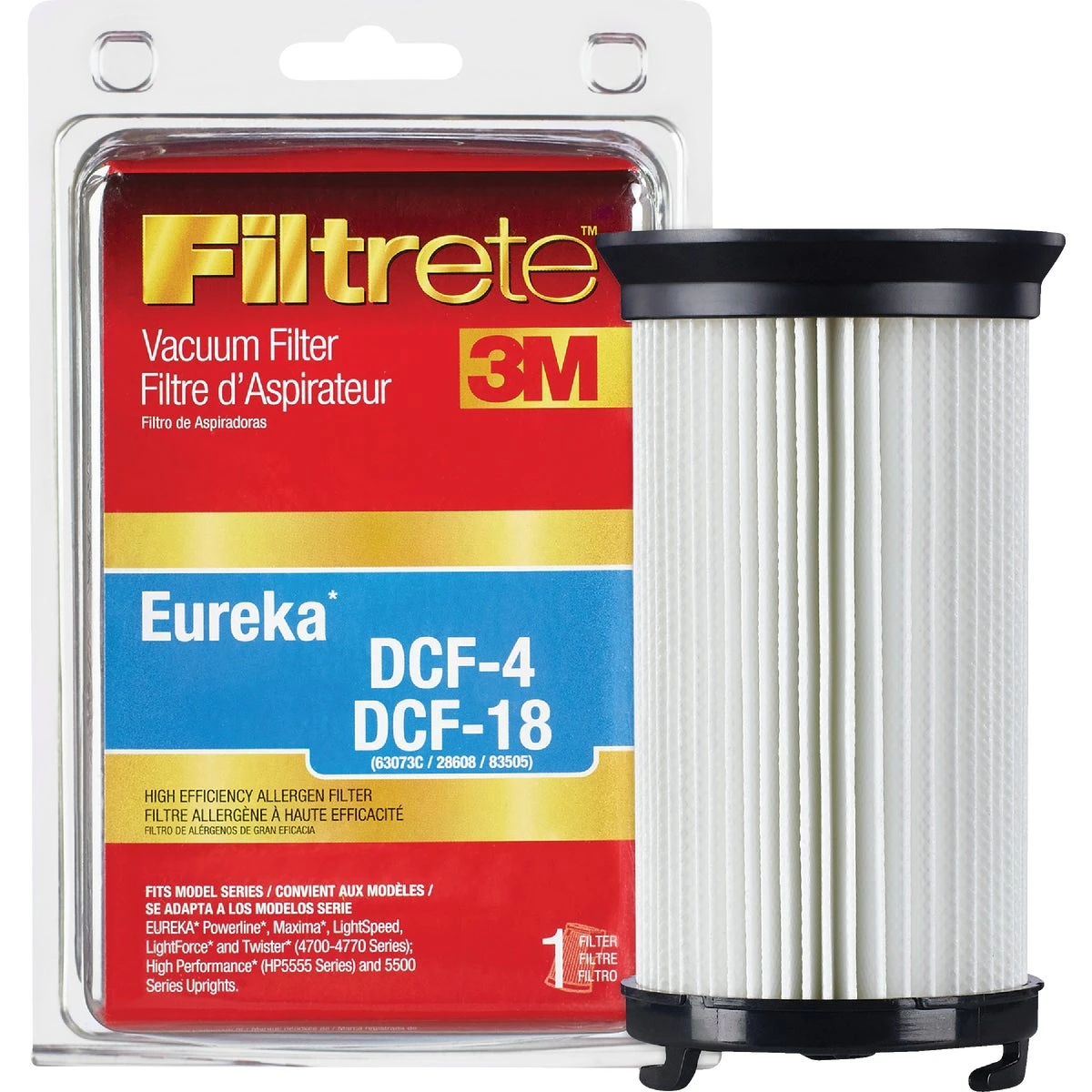 3M Filtrete Vacuum Filter For Eureka DCF-4/18 Allergen 1 pk