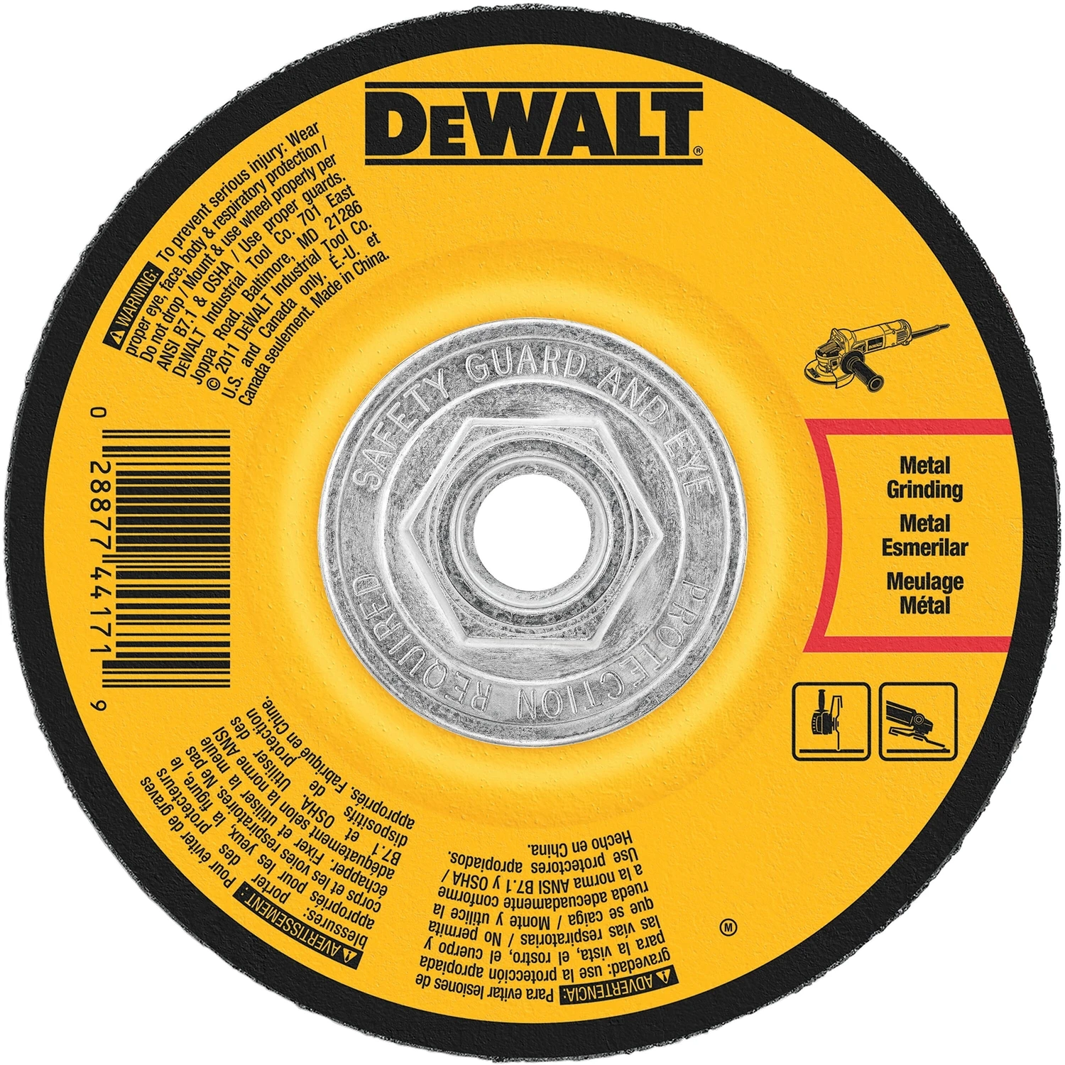 Dw4542 4-1/2 In. Dia X 1/4 In. Thick Metal Grinding Wheel, 24 Grit