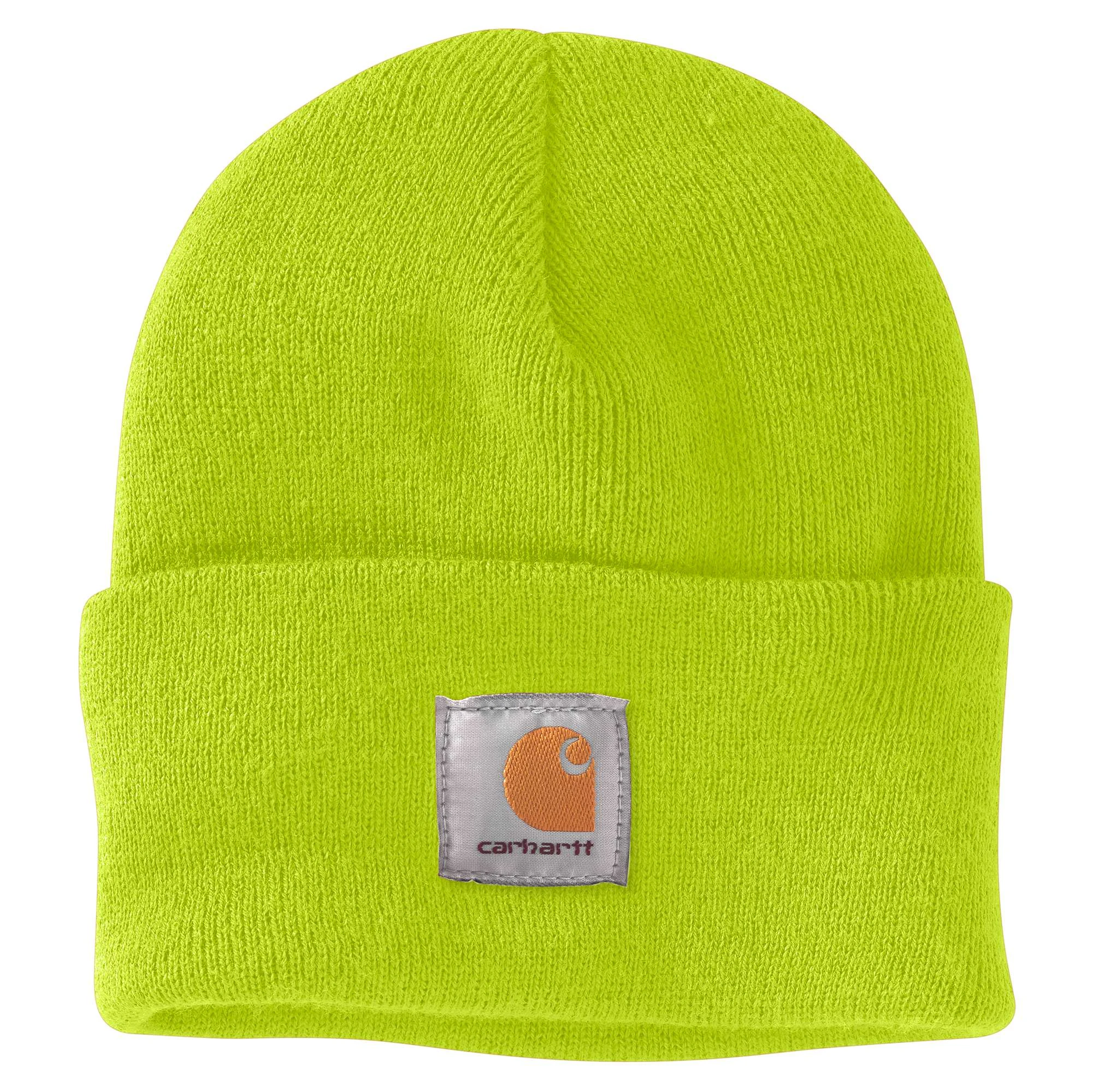 Acrylic Watch Hat in Bright Lime Color