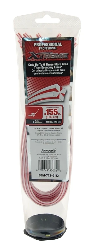 String Trimmer Mower Line, .155 In. Dia., 18.5 In. Long, 5-Ct.
