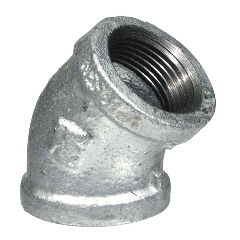 1-1/4 In. 45 Degree Galvanized Malleable Iron Elbow Fitting