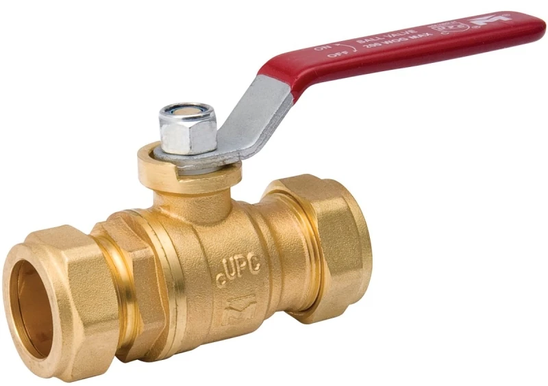 107-025nl Compression Ball Valve, 1 In Connection, 200 Psi, Brass Body