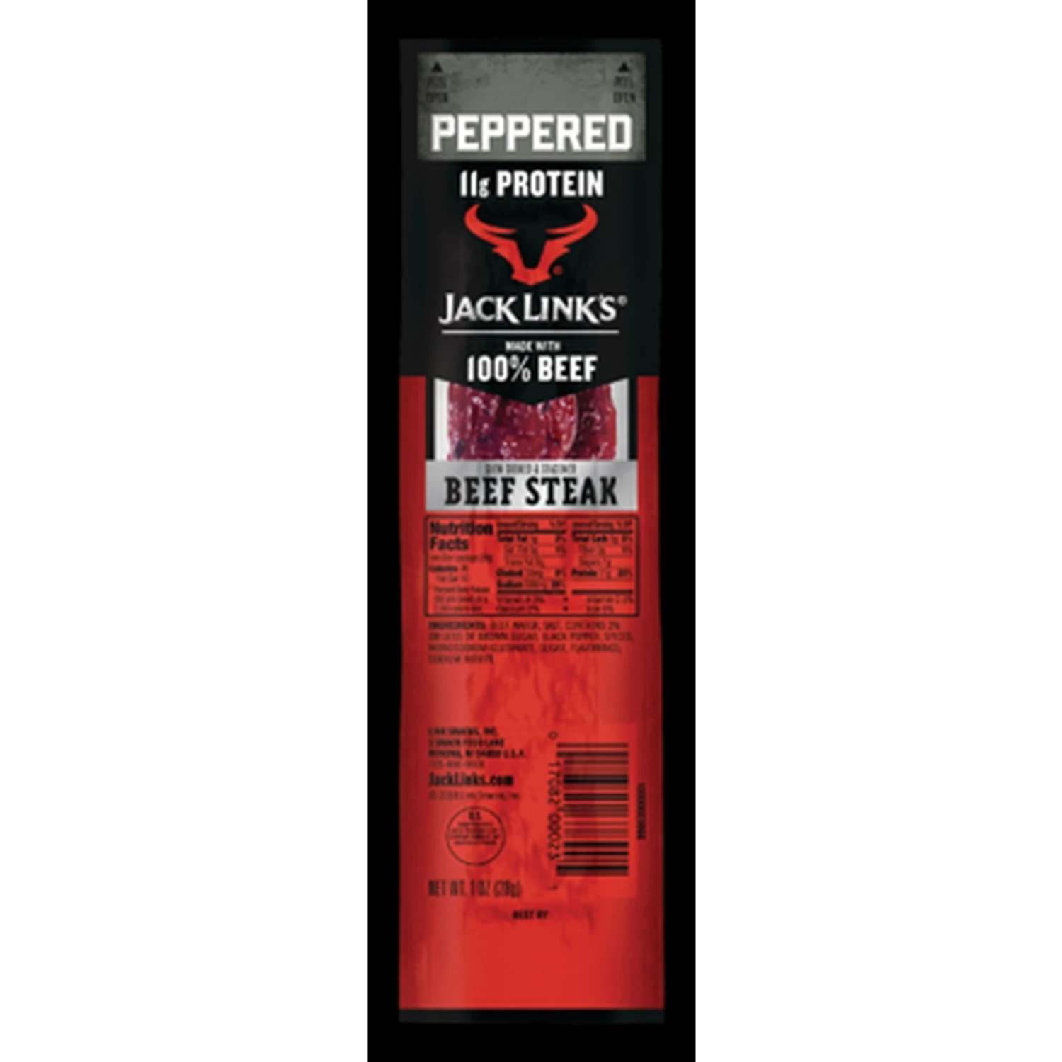 1 Oz. Peppered Beef Steak Jerky - Tender, Flavorful Snack