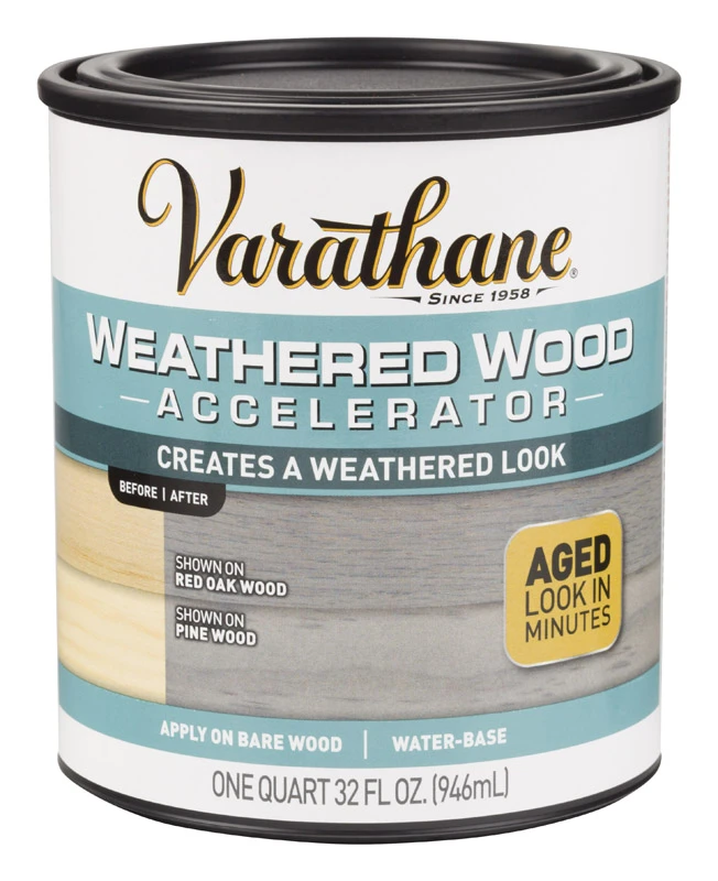 Weathered Wood Accelerator Stain, Gray, 1 Quart - Interior Use