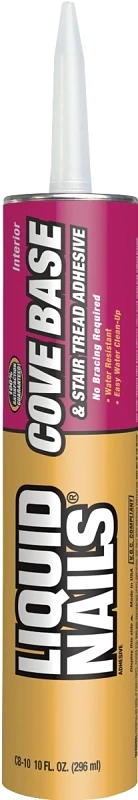 Cove & Stair Tread Adhesive, Latex Based, 10.5-oz.