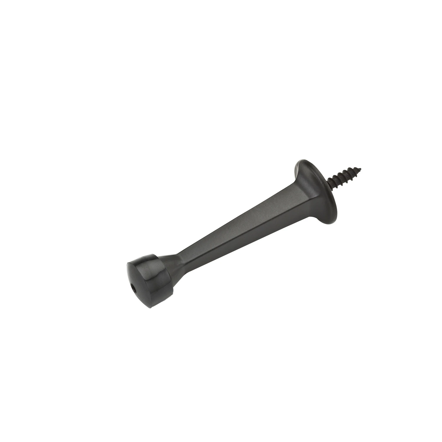 Wall-Mount Doorstop, Square Shape, Rigid Construction, Oil-Rubbed Bronze Finish, 3 Inch Length