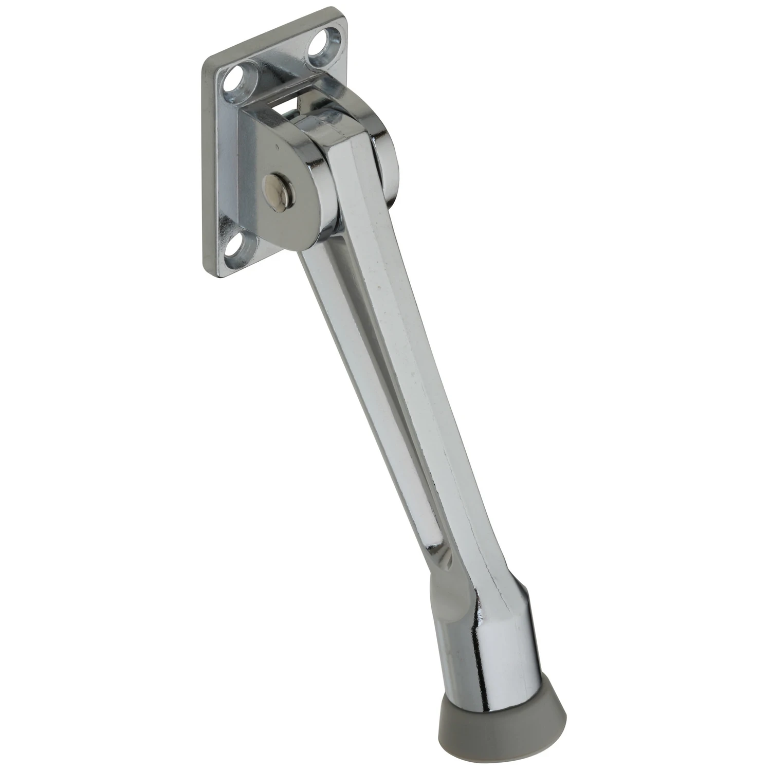Wall-Mount Kick-Down Doorstop, Chrome Finish, 5 Inch Length