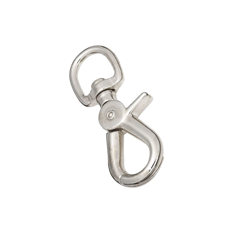 Nickel Plated Trigger Snap with Round Swivel Eye, 0.75 Inch by 3.625 Inch