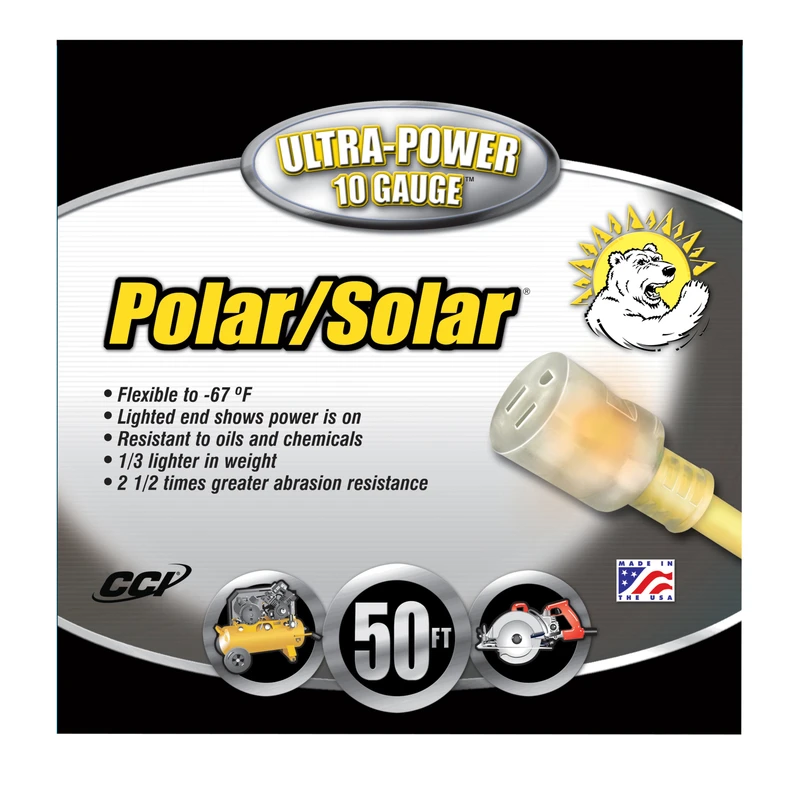 50 Ft. 10/3 Cold Weather Extension Cord With Lighted Plug