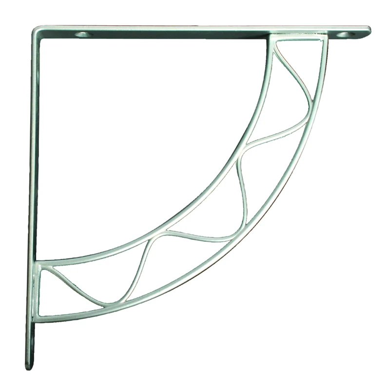 8-Inch Satin Nickel Decorative Stockton Steel Shelf Bracket