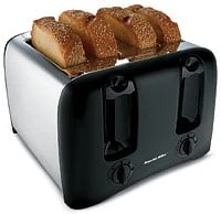 24608 4-slice Cool-wall Toaster In Black And Chrome