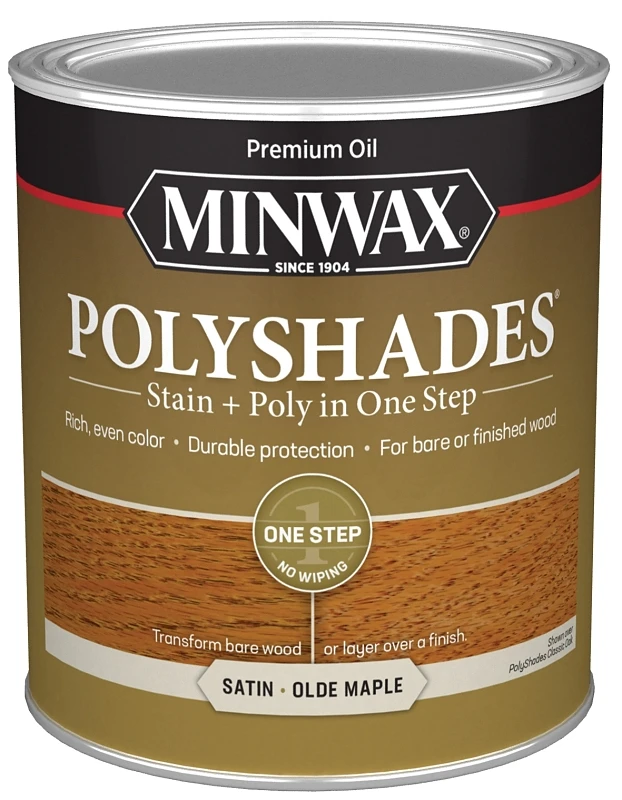 Polyshades 1 Quart Satin Stain & Finish Polyurethane, Olde Maple