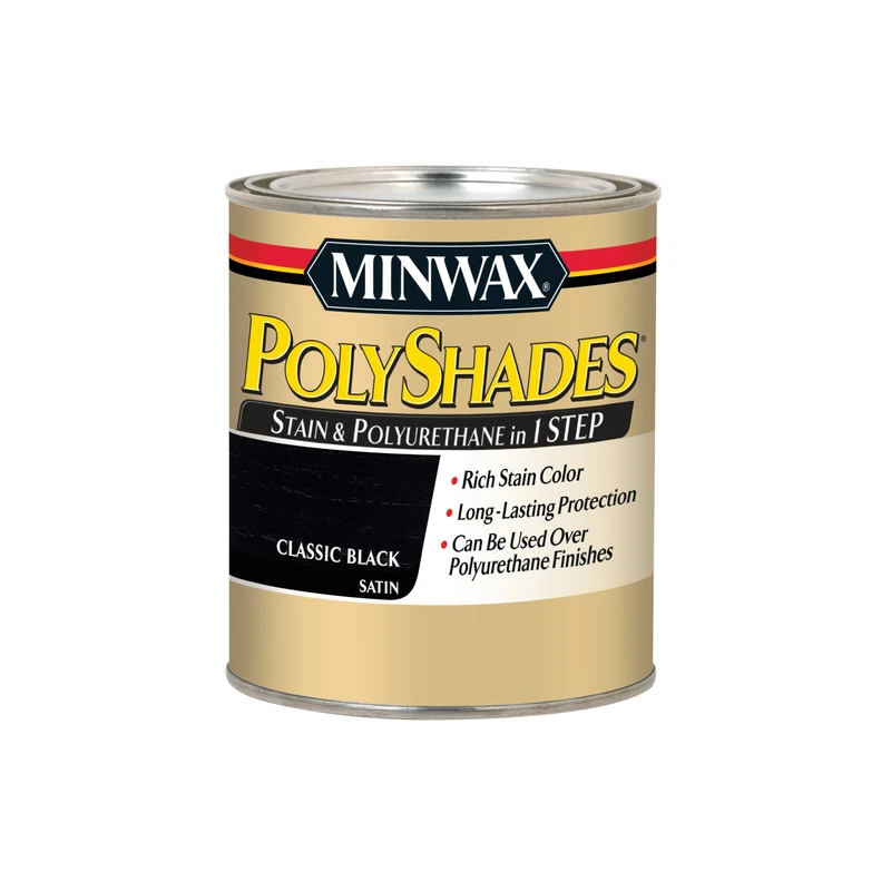 Polyshades Classic Black Satin Oil-based Stain And Polyurethane Finish, 1 Quart