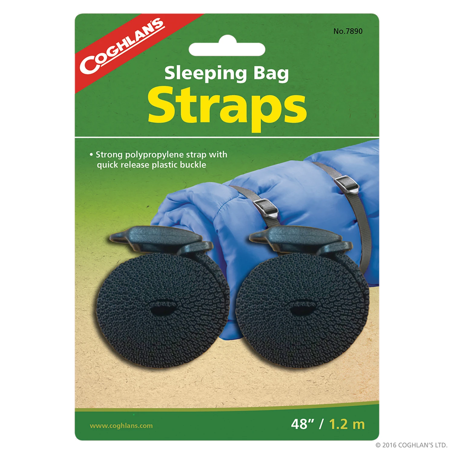 7890 Sleeping Bag Straps, Polypropylene, 0.75 In. W X 48 In. L, 2 Pk